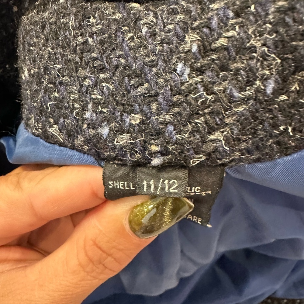 Vintage J Gallery Wool Blend Coat Women’s 11/12 Black Speckled Tweed Oversized - Picture 6 of 11